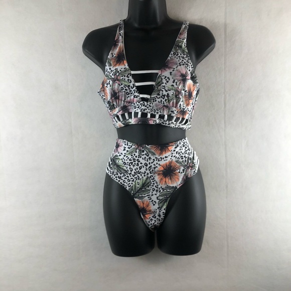 Newport Floral chetta swim suit large two piece - Picture 5 of 6